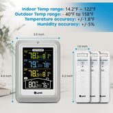 Indoor Outdoor Thermometer Wireless, 4.5 Inch Display Digital Hygrometer Thermometer Temperature Humidity Monitor with 330ft Range Sensor and Adjustable Backlight (Colorful)